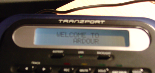 a picture of the Tranzport screen under Ardour's control