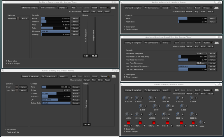 Новые плагины в Ardour 5.0