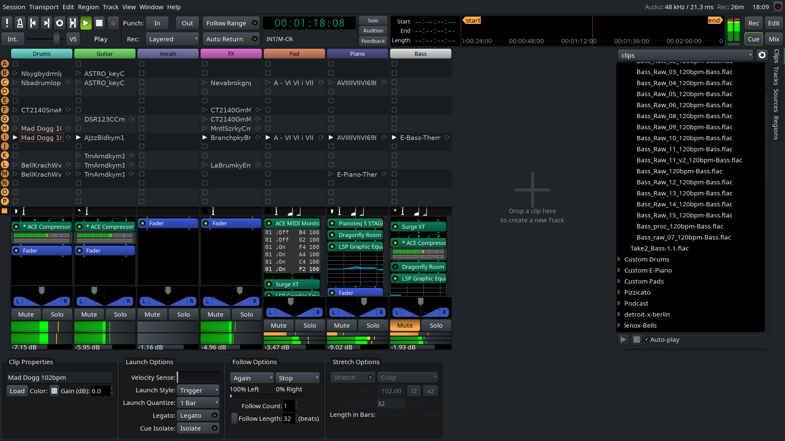 a screenshot showing Ardour 7.2