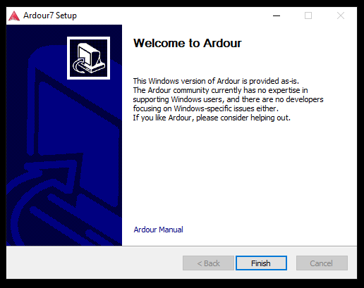step 13 of the ardour install process on Windows with Defender